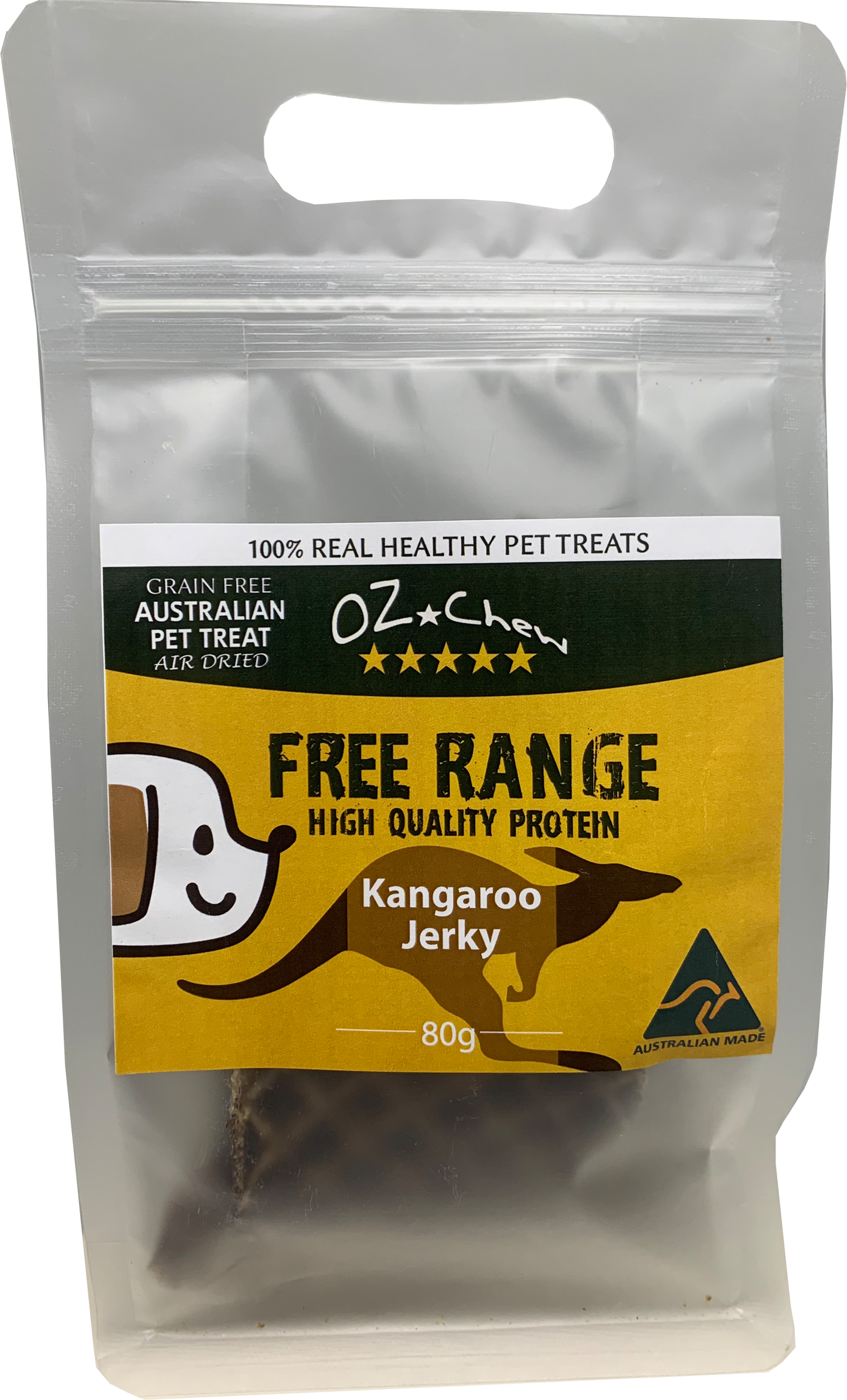 OZ Chew澳洲100%天然低溫乾燥寵物小食-Kangaroo Jerky袋鼠肉80g