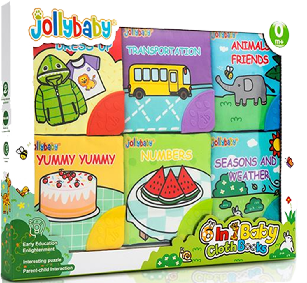 Jollybaby Baby Molar Cloth Book Set 嬰兒磨牙布書裝