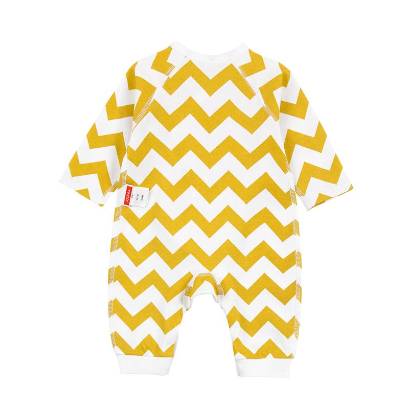 JOOWAA 斜襟連身衣 (黃色波浪) - SIZE 66 (3-6月)