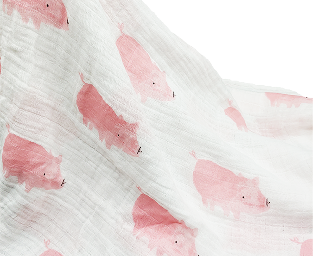 JOOWAA 嬰兒包巾 (粉紅豬) - SIZE 120CM X 120CM