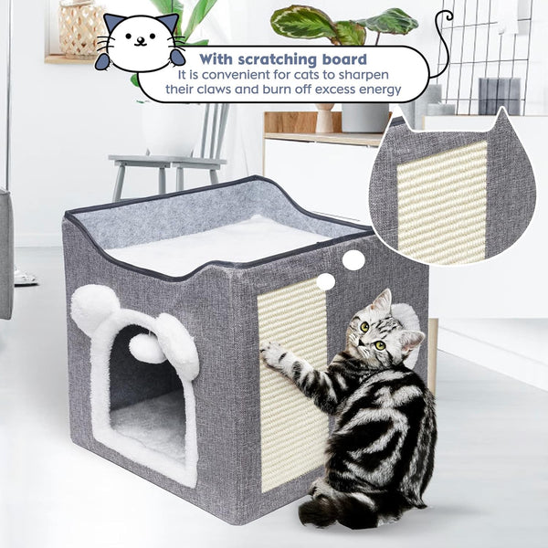 AMP401 可摺疊多用途貓屋-灰色(40X40X40cm)