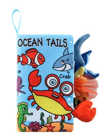 AMBB01C 尾巴立體布書｜寶寶啟蒙益智撕不爛玩具-蟹仔[6-36M]