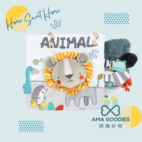 BB早教布書~多功能黑白尾巴書-獅子篇[6-36M]