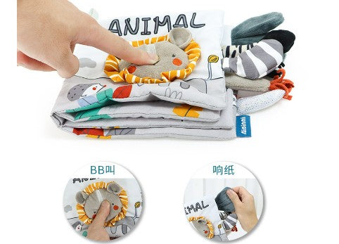 BB早教布書~多功能黑白尾巴書-獅子篇[6-36M]