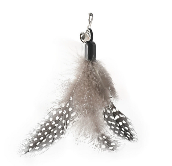 AMP503 木柄彈簧逗貓棒 羽毛鈴鐺替換頭 互動貓咪玩具