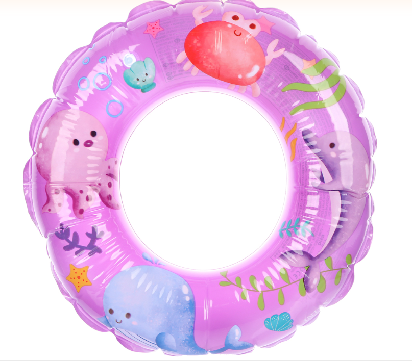 AMSW025 INTEX 卡通兒童透明泳圈（3-6歲｜紫色海洋）