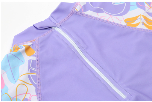 AMSW006P 短袖泳衣Hawa 套裝(附泳帽)-紫色 100-160