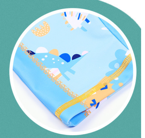 AMSW007B 粉藍恐龍連身泳衣(附送泳帽) 80-120