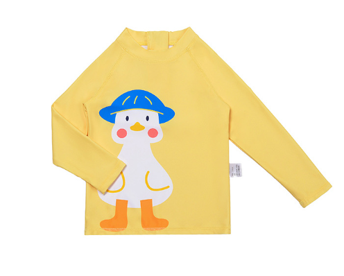 AMSW010Y 可愛鴨鴨長袖分體防曬泳衣(送泳帽) 100-120