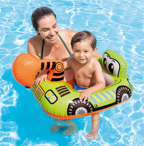 INTEX 造型嬰幼兒車車戲水坐圈（1-2歲）小推土機