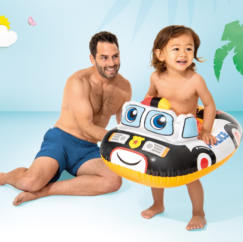 INTEX 造型嬰幼兒車車戲水坐圈（1-2歲）小警車