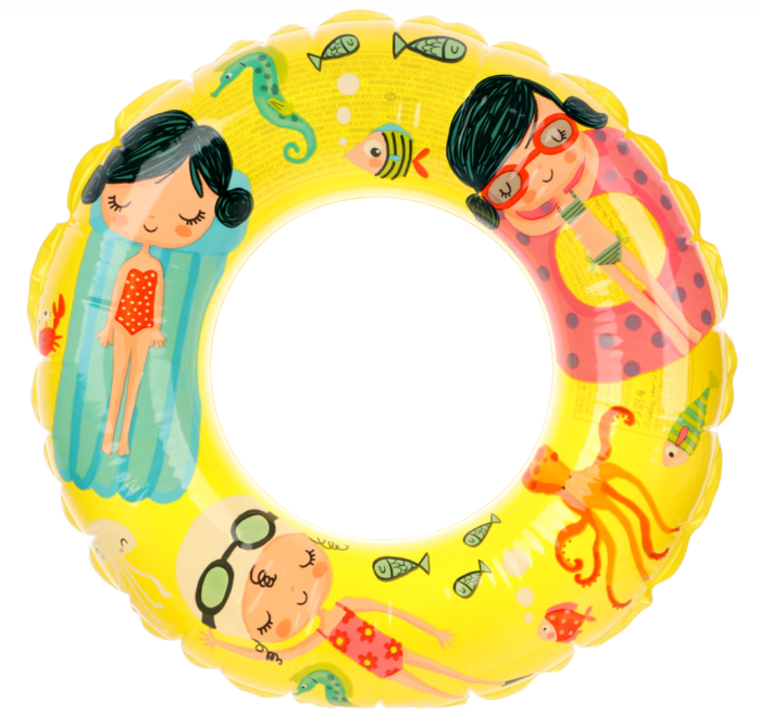 AMSW025 INTEX 卡通兒童透明泳圈（3-6歲｜黃色海洋