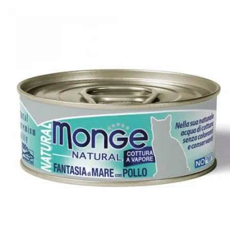 Monge Natural 吞拿魚貓罐 – 海鮮雜燴雞肉80gx24(原盒) (MO7269)
