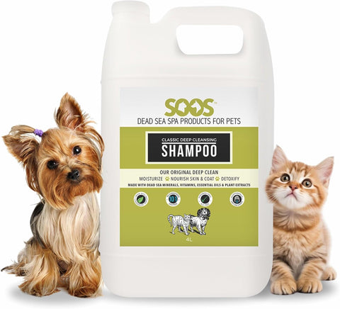 SOOS Pets Classic Deep Cleaning Shampoo 深層除臭潔淨死海礦物寵物洗毛沖涼液 4L家庭裝 (貓狗適用)