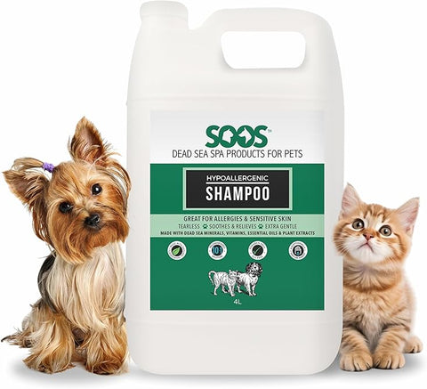 SOOS Pets Hypoalergenic Shampoo 防過敏死海礦物洗毛沖涼液 4L家庭裝 (貓狗適用)