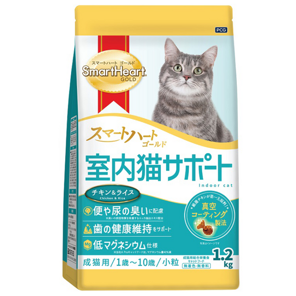 SmartHeart Gold貓用 金裝日版室內貓均衡配方貓乾糧 1.2kg