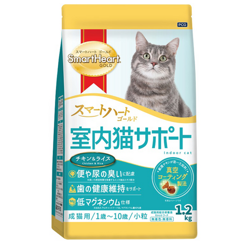 SmartHeart Gold貓用 金裝日版室內貓均衡配方貓乾糧 1.2kg