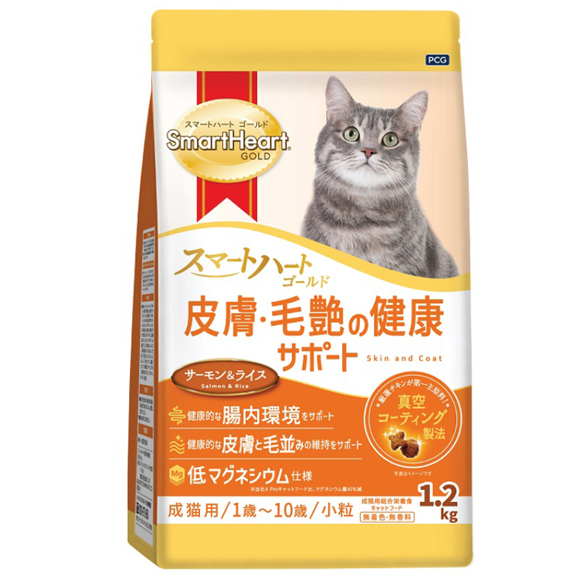SmartHeart Gold貓用 金裝日版亮毛護膚配方貓乾糧 1.2kg