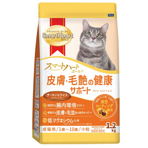SmartHeart Gold貓用 金裝日版亮毛護膚配方貓乾糧 1.2kg