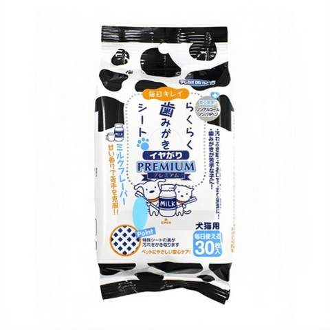 SUPER CAT | 日本貓狗適用牛奶味口腔及牙齒清潔巾30枚