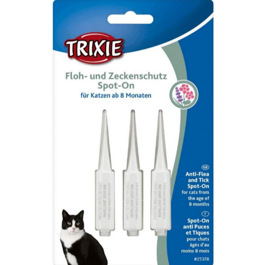 Trixie - Spot-On flea and tick protection, cats 殺蚤除牛蜱滴劑 (成貓, 8+ months) 3x1ml