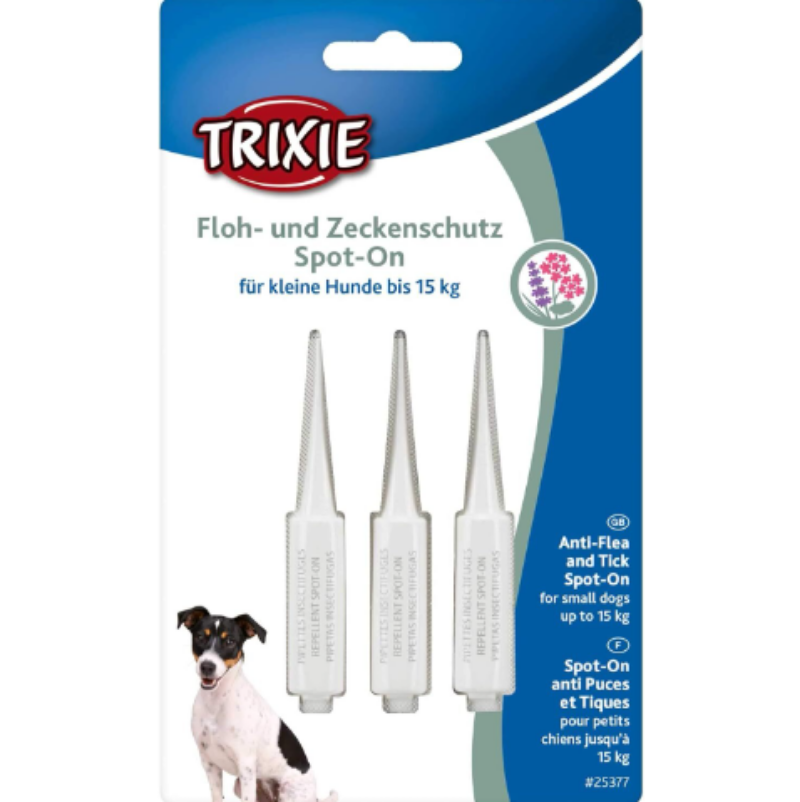 Trixie - Spot-On flea and tick protection, small dogs 殺蚤除牛蜱滴劑 (小型犬, 5-15kg) 3 × 1.5 ml