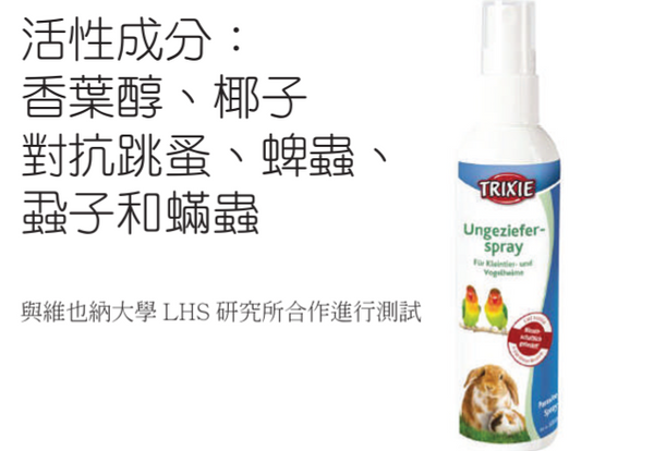 Trixie Parasite Spray Bird and Small Animal fleas, ticks, lice and mites小動物除蟲噴霧 100ml