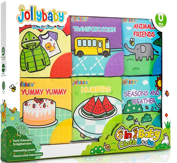 Jollybaby Baby Molar Cloth Book Set 嬰兒磨牙布書裝