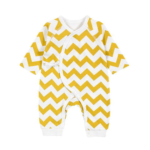 JOOWAA 斜襟連身衣 (黃色波浪) - SIZE 66 (3-6月)