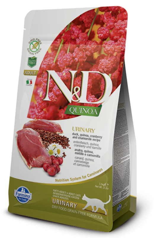 Farmina N&D Quinoa Functional Feline – Urinary Duck 藜麥功能天然貓糧 – 鴨肉 泌尿護理1.5kg