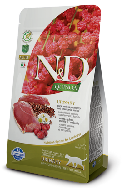 Farmina N&D Quinoa Functional Feline – Urinary Duck 藜麥功能天然貓糧 – 鴨肉 泌尿護理1.5kg