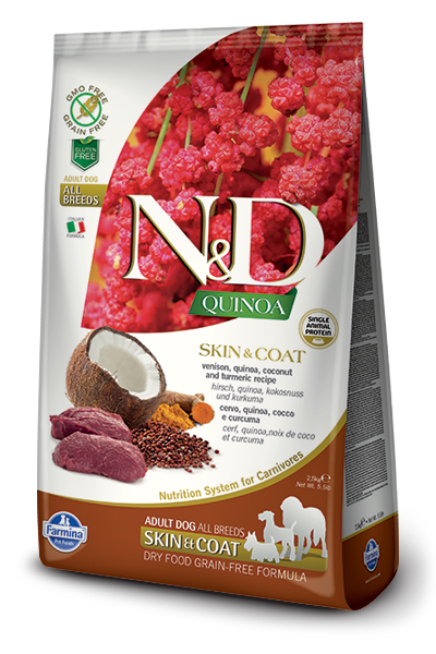 Farmina N&D Quinoa Functional Canine – Skin & Coat Vension 藜麥功能天然狗糧 – 鹿肉皮毛護理2.5kg