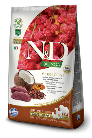 Farmina N&D Quinoa Functional Canine – Skin & Coat Vension 藜麥功能天然狗糧 – 鹿肉皮毛護理2.5kg
