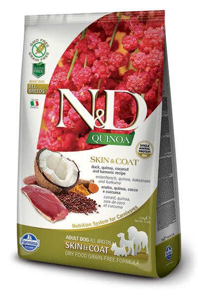 Farmina N&D Quinoa Functional Canine – Skin & Coat Duck 藜麥功能天然狗糧 – 鴨肉皮毛護理2.5kg