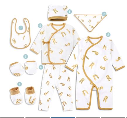JOOWAA新生服裝禮盒(8件裝)-ABC字母 (3-6M)