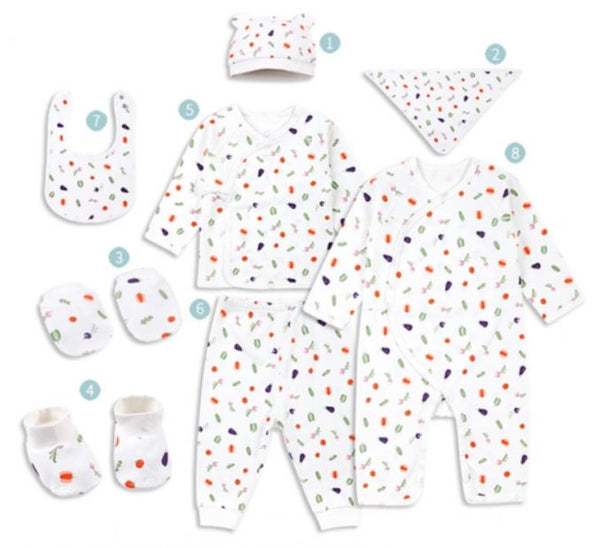 JOOWAA新生服裝禮盒(8件裝)-Veggi菜菜 (3-6M)