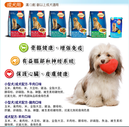 SMARTHEART 愛心 小型犬成犬配方狗糧 (烤牛肉+肝味)