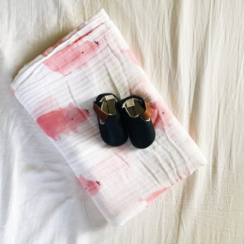 JOOWAA 嬰兒包巾 (粉紅豬) - SIZE 120CM X 120CM