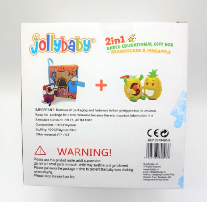 Jollybaby 2-in-1 Early Educational Gift Box嬰兒早敎套裝-啄木鳥與菠蘿