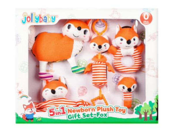 Jollybaby 5-in-1 Newborn Plush Toy Fox Gift Set 5合1嬰兒毛絨玩具禮盒