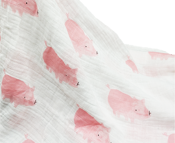 JOOWAA 嬰兒包巾 (粉紅豬) - SIZE 120CM X 120CM